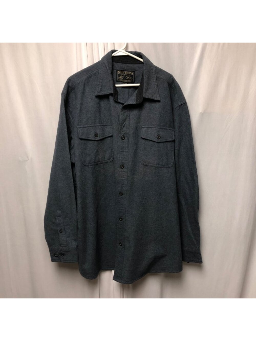 Grizzly Mountain Button Up Flannel Shirt Mens Size XXL Grey Cotton Warm Cozy